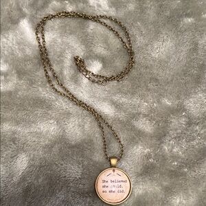 Inspirational Gold Pendant Necklace